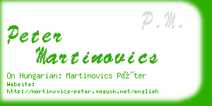 peter martinovics business card